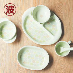 Japan imported Hasami lead-free ceramic tableware under glaze white children Kakurenbo series tableware Oval disc 19cm length *13.5cm width *4cm height