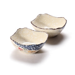Authentic Japanese Korean style underglaze blue and white porcelain tableware bowl bowl bowl square ceramic Steamed Rice anti hot food appliances 4.5 inch square octagonal bowl