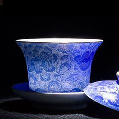 Jingdezhen ceramic tea set all hand-painted pastel flowers grilled eggshell bowl tea tea tureen SUCCHI