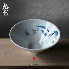 Nine soil bowl bowl bowl of blue and white porcelain tableware Jingdezhen gift Chinese personality heat