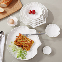 Hotel white creative Scallop in Shell ceramic plate dish Western-style food tableware tray snack snack dish suit S code