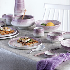 Simple western style ceramic tableware, ceramic bowl, rice bowl, dish, dish, cup, household tableware set Spoon (14cm)