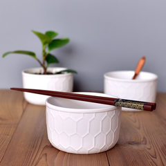 Export surplus Nordic style, minimalist underglaze relief, 4 inch small bowl, ceramic breakfast bowl, side dishes Matt