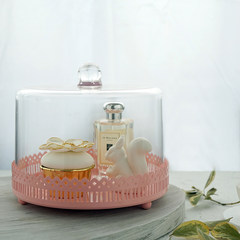 Dessert cake pan European wedding cake tray cover cover pastry tray with cover disc disc Pink trumpet