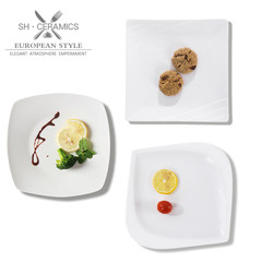 Seminal Hotel ceramic tableware Western-style food cold dish dish dish steak dish flat white cake home pasta dishes 8 inch Hua Xianzi: length 20 cm