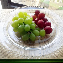The home side glass pearl fruit fruit fruit tray tray crystal heart cake tray plate count Large fruit
