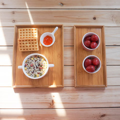 Japanese tea tray tray plate composite bamboo saucer fruit plate bread breakfast tray inventory center plate Large size (28*22cm)