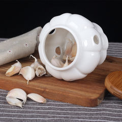 Lovely！ Gucci bamboo wood ceramic export storage tank tank ventilation simple garlic ginger pot Hollow storage tank