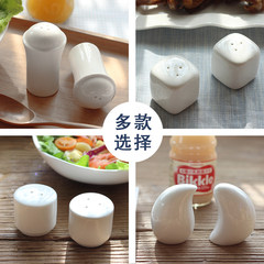 Salt and pepper white ceramic barbecue sauce and pepper green pepper and sesame kitchen supplies Corner salt and pepper pot
