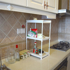 Kitchen shelf, three floor seasoning, living room storage supplies, desktop plastic washbasin, bathroom kitchen rack
