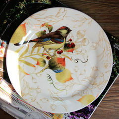 French country ceramic tableware Adeline finch love decorative plate hanging plate flat dish salad