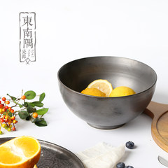 Japanese creative matte ceramic bowl noodle soup bowl salad bowl bowl 11 inch black ceramic bowl flaw shipping Trumpet black
