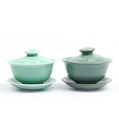 Ceramic tea cup large tureen tureen Geyao celadon bowl tea tea accessories SUCCHI Blue 400ml