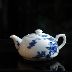 手绘青花喜鹊登枝茶壶 景德镇瓷器江西瓷业公司茶具全手工仿古瓷