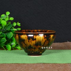 Taiwan famous teacher Shao Liangyang's works hand bowl cup Tianmu tortoise shell glaze boutique Limited Blue 400ml
