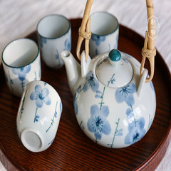 利物商店 日式陶瓷手绘茶壶 一壶四杯礼盒茶具套装 5件 梅花