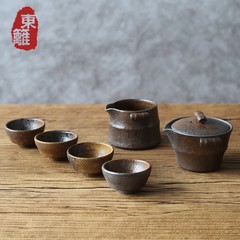 Dongli Kung Fu tea set set of coarse pottery teapot ceramic Yixing teapot cup side Black Tea justice Cup Home