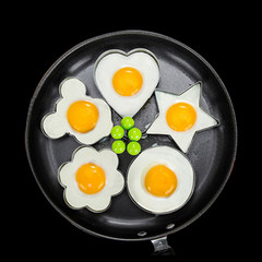 Omelette kitchen gadget, thickened stainless steel omelette pancake mold, love cartoon animal bread model Five star type
