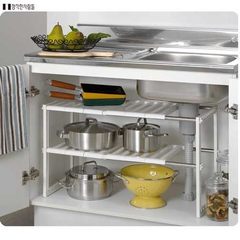 Japan import cabinet, double shelf frame, kitchen shelf, cabinet frame, retractable Removable Home The 2 layer of Japan is not retractable