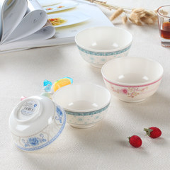 碗仿瓷密胺塑料餐具 创意韩式碗 时尚创意米饭碗套装 复古碗 大号牡丹花
