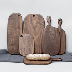 Black walnut bread board, solid wood chopping board, cooked bread board, bread tray, sushi board, pizza board 40cm pebble board is scarce