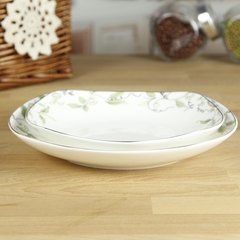 The plate bone meal tray Tangshan ceramic bone china Champs Elysees 8 inch square soup 7 inches square soup