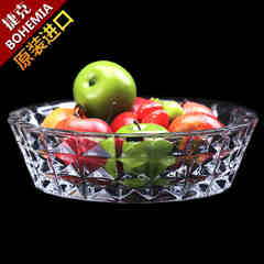 Czech BOHEMIA Bohemia crystal glass fruit fruit bowl diamond fruit bucket XL 32cm