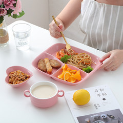 Creative ceramic separator tray, breakfast plate, Western dishes, steak dishes, snack dishes, snack trays, children's plates Dinner plate [white] twill