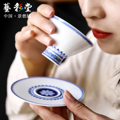 Jingdezhen ceramic hand-painted blue and white hats Kung Fu tea cup cup cup one cup of tea master small bowl Single cup hats