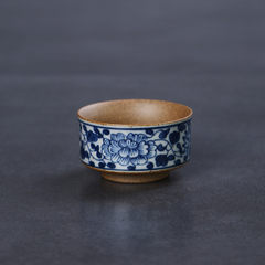 Dongli coarse pottery tea original fine Kung Fu Tea full of hand-painted blue and white porcelain tea cup cup of tea