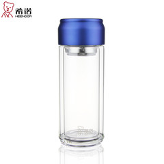 Pacino heenoor layer thick transparent glass cup with large capacity portable tea cup cover filter 400ml red