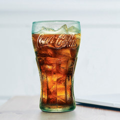 进口帕莎可口可乐玻璃杯复古宝绿色玻璃无铅玻璃啤酒小麦杯可乐杯 400ml宝石绿可乐杯/单支