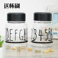 South Korea's creative digital alphabet glasses, students couple portable cup, lady cute small water cup number