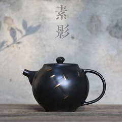 Su Ying black cramp coarse pottery teapot creative imitation porcelain retro Kung Fu tea maker 244cm household tropical resistant filter Cramp black · a coarse pottery pot