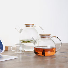 Simple hand blowing heat-resistant glass teapot with lid filter tea pot, cold kettle, fruit juice pot 1000ml teapot 1