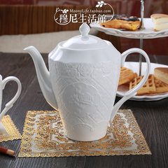 Romantic rose tea tea pot relief European style of the ancient new bone china coffee pot ceramic tea filter hole