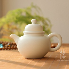 Art Jingdezhen white porcelain teapot bead pot no light white moonlight white pearl pot of Kung Fu tea teapot