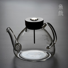 Taiwan dragon, heat resistant, thickened glass, boiled teapot, scented tea pot, thermometer, temperature kettle, tea maker Temperature pot + electric ceramic stove set price three view