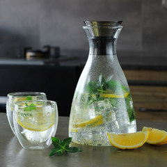 Danish glass teapot, juice kettle, water bottle, high temperature resistant glass pot Double layer cup