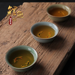 Longquan celadon carp cup ceramic tea tea cup of tea kung fu masters cup single cup small cup cup carp Di punch'ong