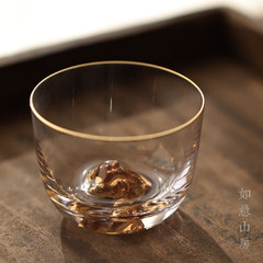 Japanese glass tea cup cup Mt Fuji gold hidden gold cup kung fu masters cup tea aroma cup cup