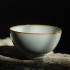 The manual pull embryo monochrome glaze cup tea boutique tea cup cup Ru