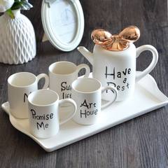 欧式骨瓷咖啡杯套装创意陶瓷杯 欧式高档下午茶茶具结婚礼物 粉米奇