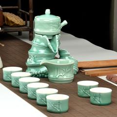 The semi automatic tea set tea brewing lazy Kung Fu tea set tea set against hot bamboo celadon Celadon bamboo automatic tea set