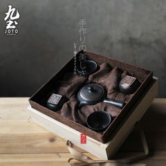 Nine sets of Taiwan tea sets, Japanese side pot, one pot, four sets of sets of Kung Fu tea set gift box
