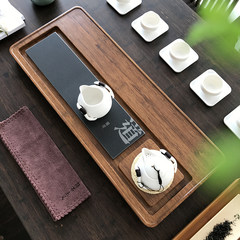 Kung Fu tea set heavy bamboo tea table Wujin stone tea tray tea Japanese bamboo piece of solid wood home drainage [heart - medium]