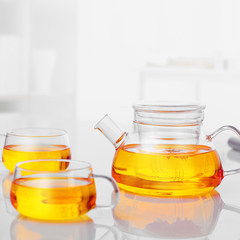 The dragon, heat-resistant glass tea set couple family fruit transparent water glass teapot filter water 3 transparent