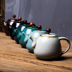 The tea pot with ceramic filter purple safflower tea Kung Fu tea tea cup suit you Bamboo green hand pot pot bearing + Ru