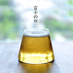 Creative Japanese style Mt Fuji cup, ice beer, fruit juice, cold drink, foreign wine shaped cup, high temperature borosilicate glass special price