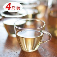 4 sets of pure glass, transparent glass, high boron silicon heat resistant cup cup 4 suits